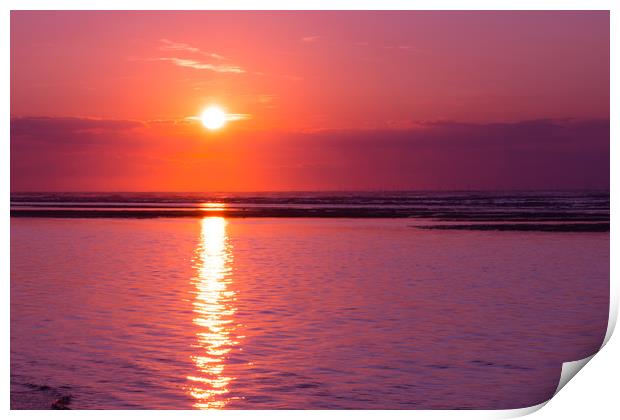 Beach Sunset Print by Simon Wilkinson