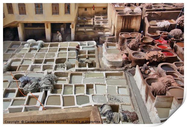 Leather Tannery in Fes Print by Carole-Anne Fooks