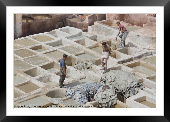 Leather Tannery in Fes Framed Mounted Print by Carole-Anne Fooks