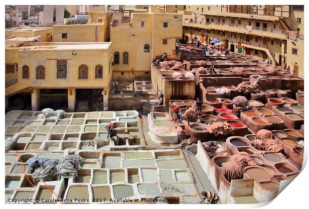 Leather Tannery Fes, Morocco Print by Carole-Anne Fooks