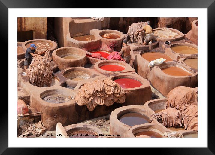 Leather Tannery in Fes Framed Mounted Print by Carole-Anne Fooks