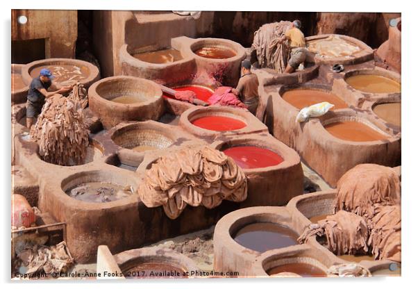 Leather Tannery in Fes Acrylic by Carole-Anne Fooks