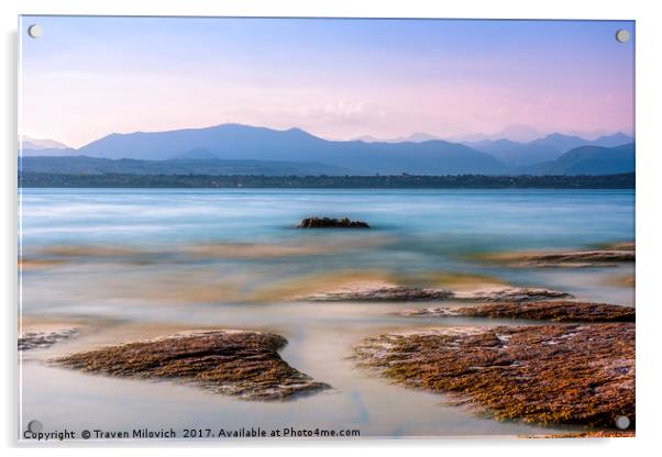 Garda Lake Acrylic by Traven Milovich
