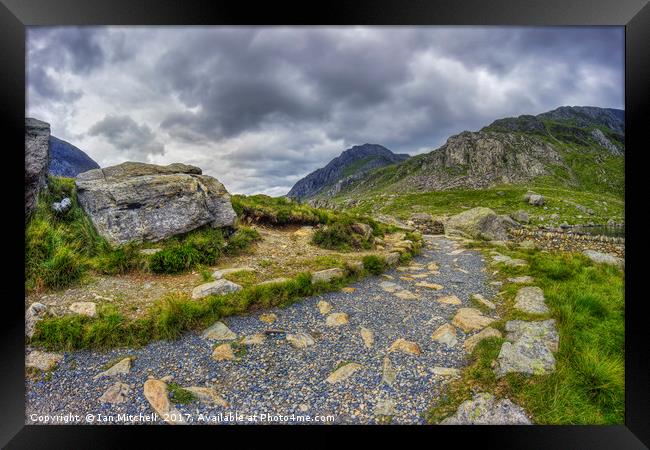 Ramblers Path To Tryfan Framed Print by Ian Mitchell