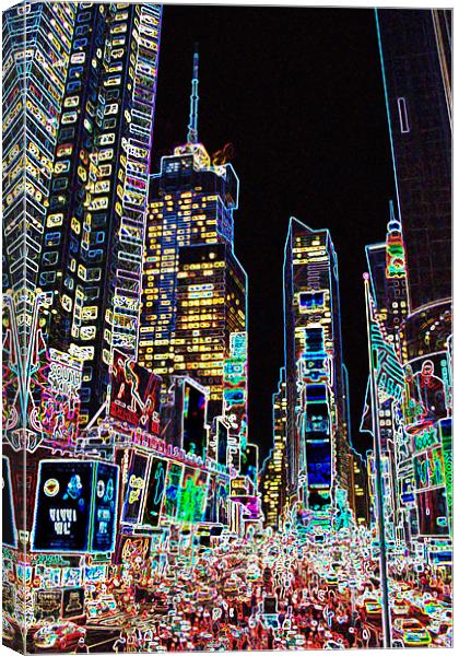 Times Square Glow Canvas Print by Neil Gavin