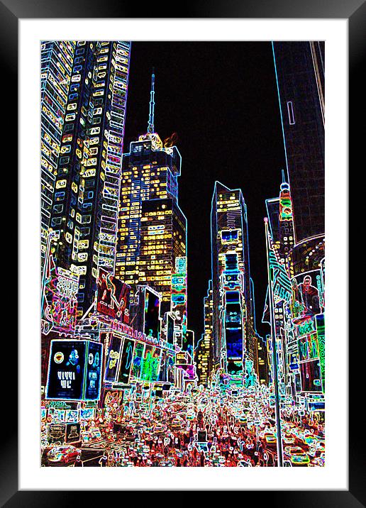 Times Square Glow Framed Mounted Print by Neil Gavin