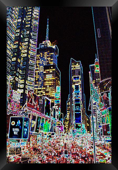 Times Square Glow Framed Print by Neil Gavin