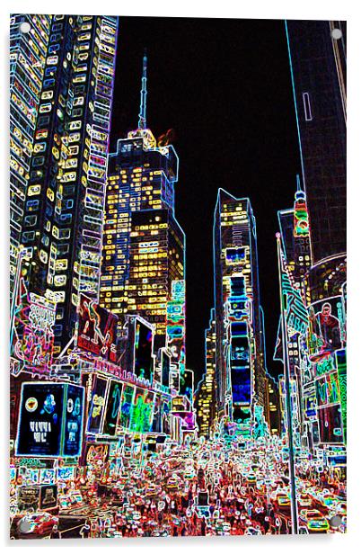 Times Square Glow Acrylic by Neil Gavin