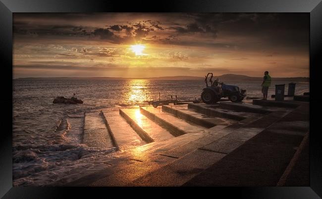 Lifeboat launch at Aberavon Framed Print by Leighton Collins