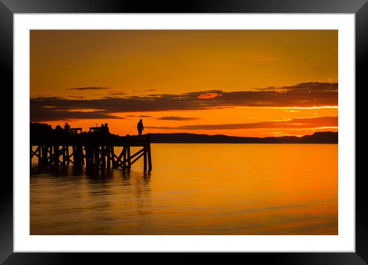 Sunset in Trondheim Framed Mounted Print by Hamperium Photography