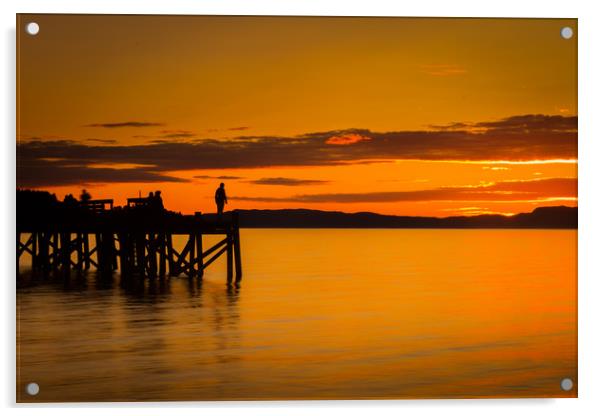 Sunset in Trondheim Acrylic by Hamperium Photography