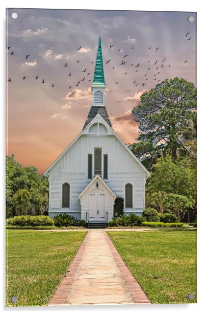 Path to Chapel Acrylic by Darryl Brooks