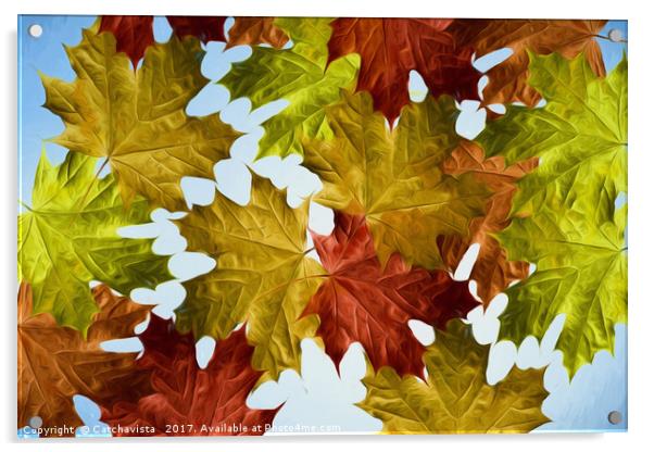 Autumn Leaves Brite Acrylic by Catchavista 