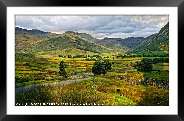 "Across the Langdale Pikes" Framed Mounted Print by ROS RIDLEY