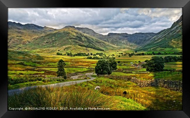 "Across the Langdale Pikes" Framed Print by ROS RIDLEY