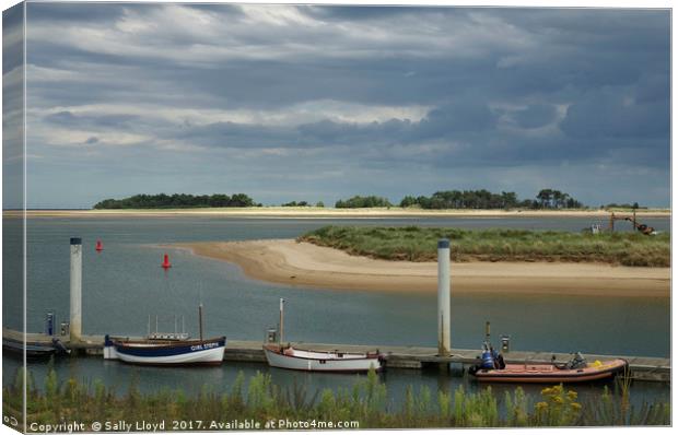 Boats at Wells next the Sea Canvas Print by Sally Lloyd