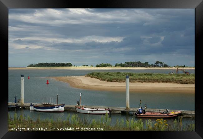 Boats at Wells next the Sea Framed Print by Sally Lloyd