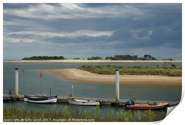 Boats at Wells next the Sea Print by Sally Lloyd