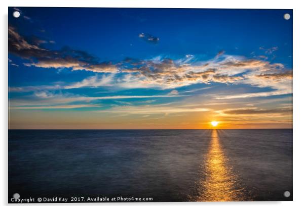 Fylde Coast Sunset Acrylic by David Kay