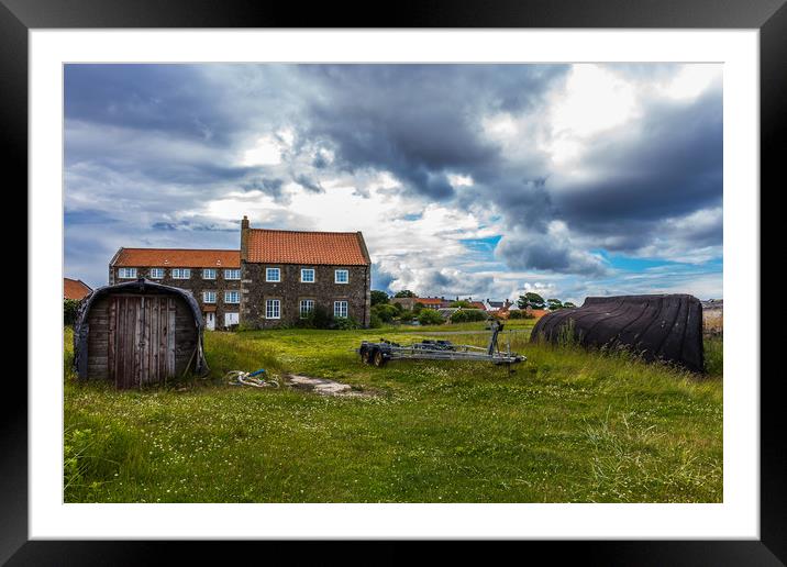 Boat Sheds Holy Isle Lindisfarne Framed Mounted Print by Pauline MacFarlane