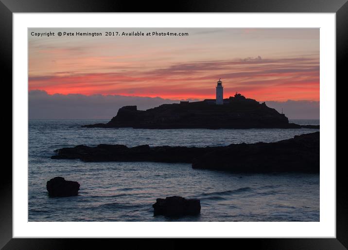 Godrevy Lighthouse Framed Mounted Print by Pete Hemington