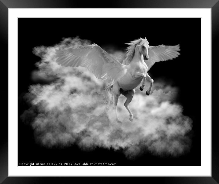 Flight of Pegasus Framed Mounted Print by Susie Hawkins