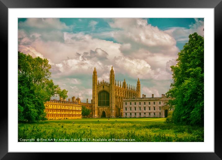 A Summer's Day At Kings College,Cambridge Framed Mounted Print by Andrew David Photography 