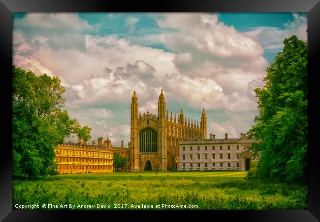 A Summer's Day At Kings College,Cambridge Framed Print by Andrew David Photography 