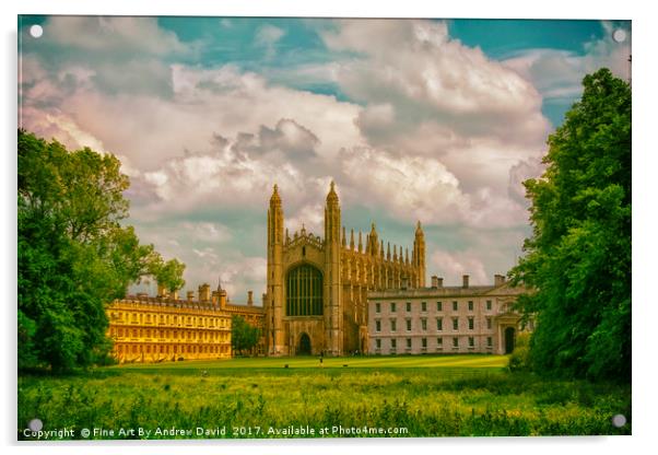 A Summer's Day At Kings College,Cambridge Acrylic by Andrew David Photography 