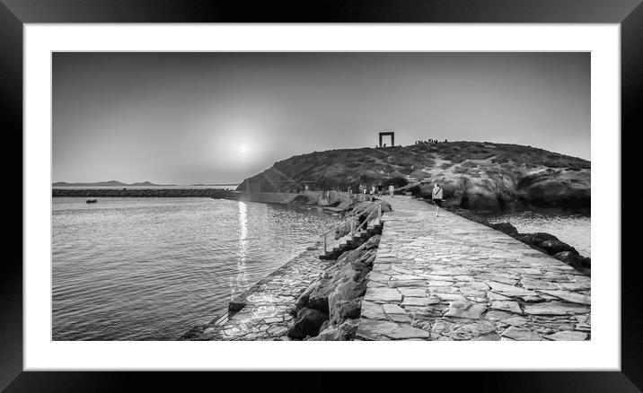 The Temple of Appolo in Mono Framed Mounted Print by Naylor's Photography