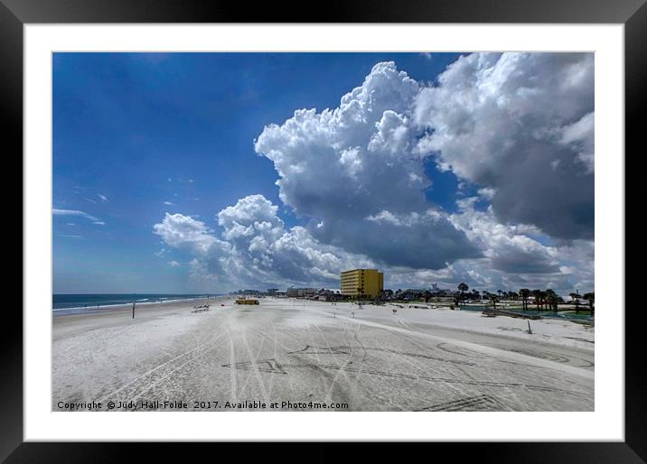 Looking Toward Daytona Beach Shores Framed Mounted Print by Judy Hall-Folde