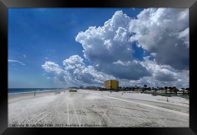 Looking Toward Daytona Beach Shores Framed Print by Judy Hall-Folde