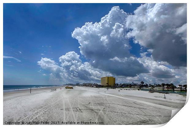 Looking Toward Daytona Beach Shores Print by Judy Hall-Folde