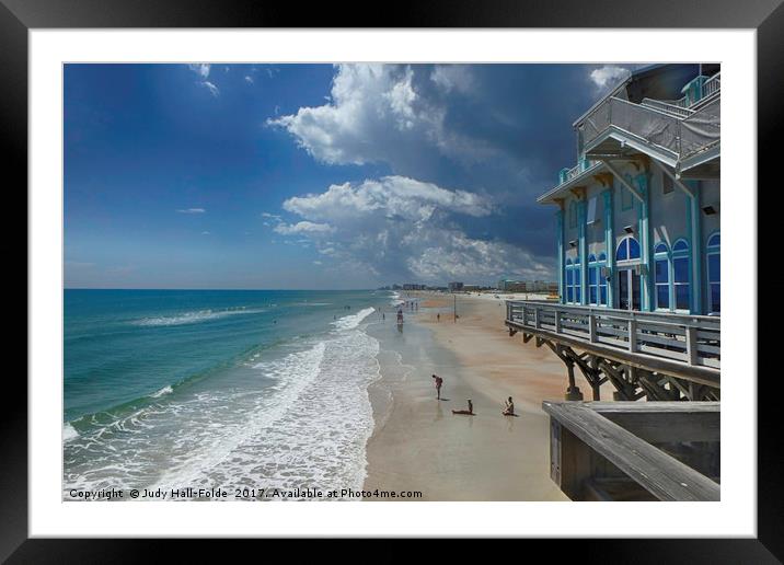 View from the Pier Framed Mounted Print by Judy Hall-Folde
