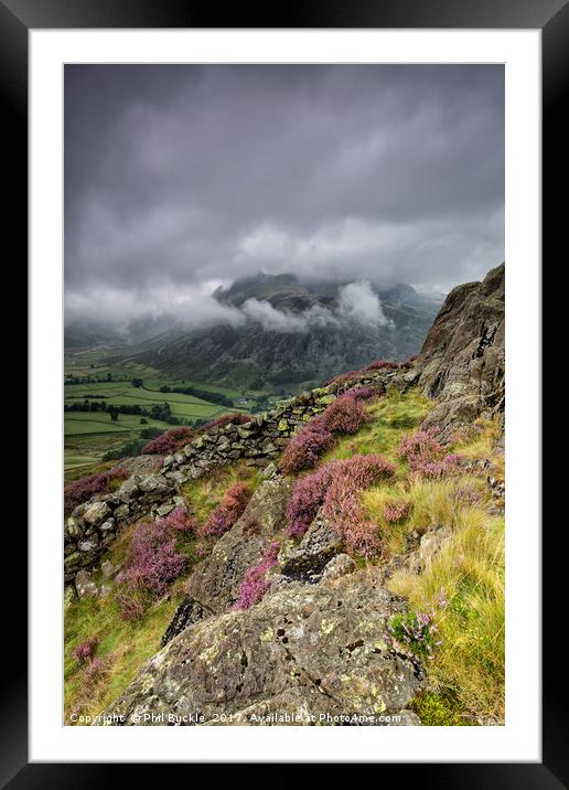 Low Cloud Langdale Pikes Framed Mounted Print by Phil Buckle
