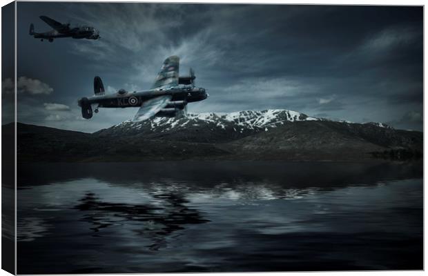 Lancasters, Hunt the Tirpitz Canvas Print by Rob Lester