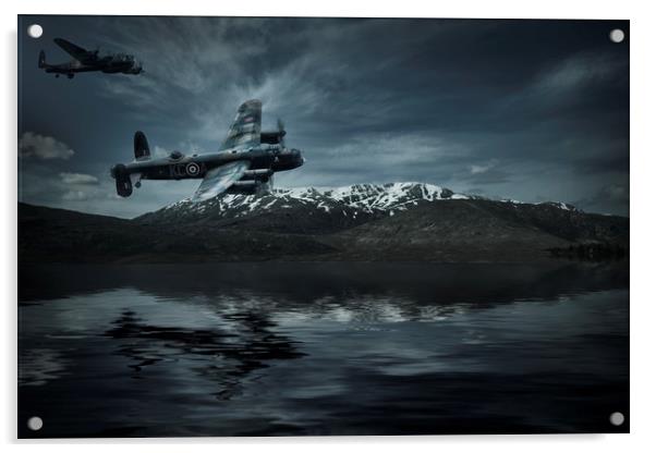 Lancasters, Hunt the Tirpitz Acrylic by Rob Lester