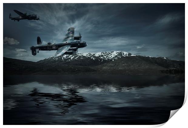Lancasters, Hunt the Tirpitz Print by Rob Lester