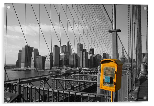 Yellow Box of Brooklyn Bridge Acrylic by Neil Gavin