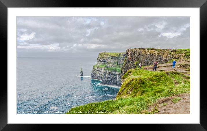 Walking the Cliffs of Moher Framed Mounted Print by Edward Kilmartin