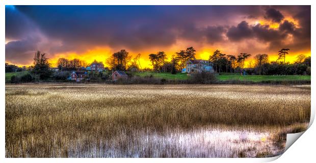 Yarmouth Salt Marsh Sunset Print by Wight Landscapes