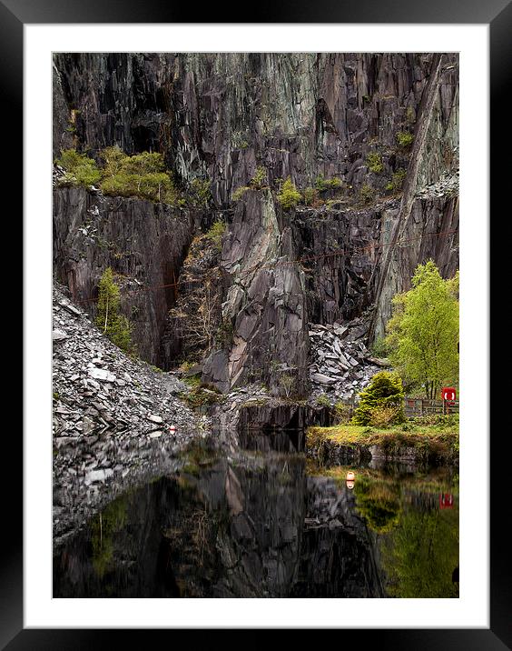 Slate mine in Snowdonia Framed Mounted Print by Nick Sayce