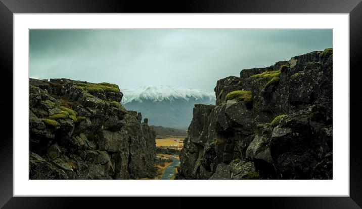 A fissure in Iceland National Park Framed Mounted Print by Nick Sayce