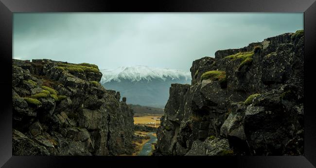 A fissure in Iceland National Park Framed Print by Nick Sayce