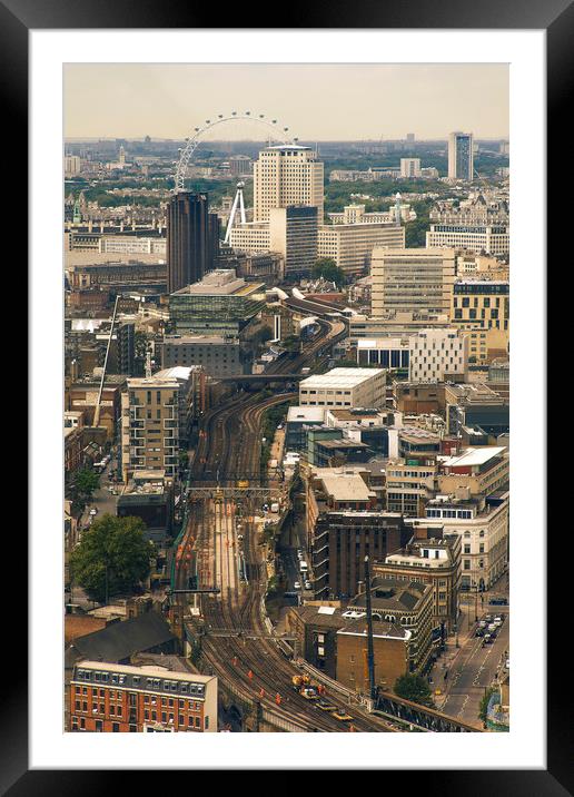 London Skyline with the London Eye Framed Mounted Print by Nick Sayce