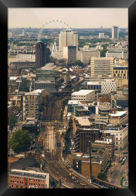 London Skyline with the London Eye Framed Print by Nick Sayce