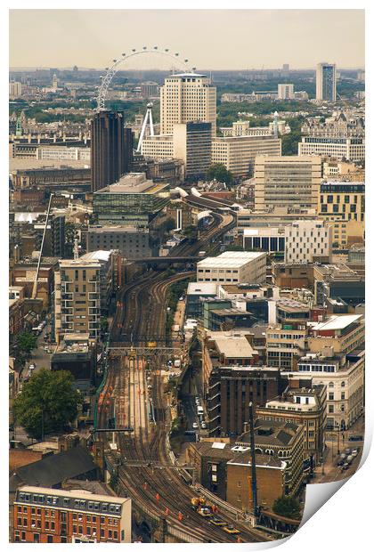 London Skyline with the London Eye Print by Nick Sayce