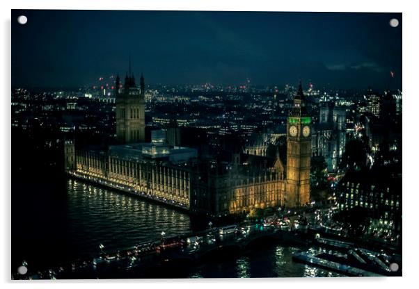 The Houses of Parliament at night Acrylic by Nick Sayce