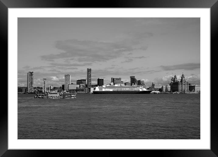     The  Rotterdam Cruise Ship  - Mersey Ferry Boa Framed Mounted Print by Alexander Pemberton