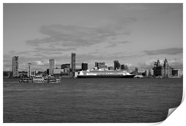     The  Rotterdam Cruise Ship  - Mersey Ferry Boa Print by Alexander Pemberton